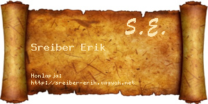 Sreiber Erik névjegykártya